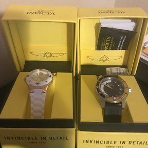 Black and white INVICTA watches for ladies